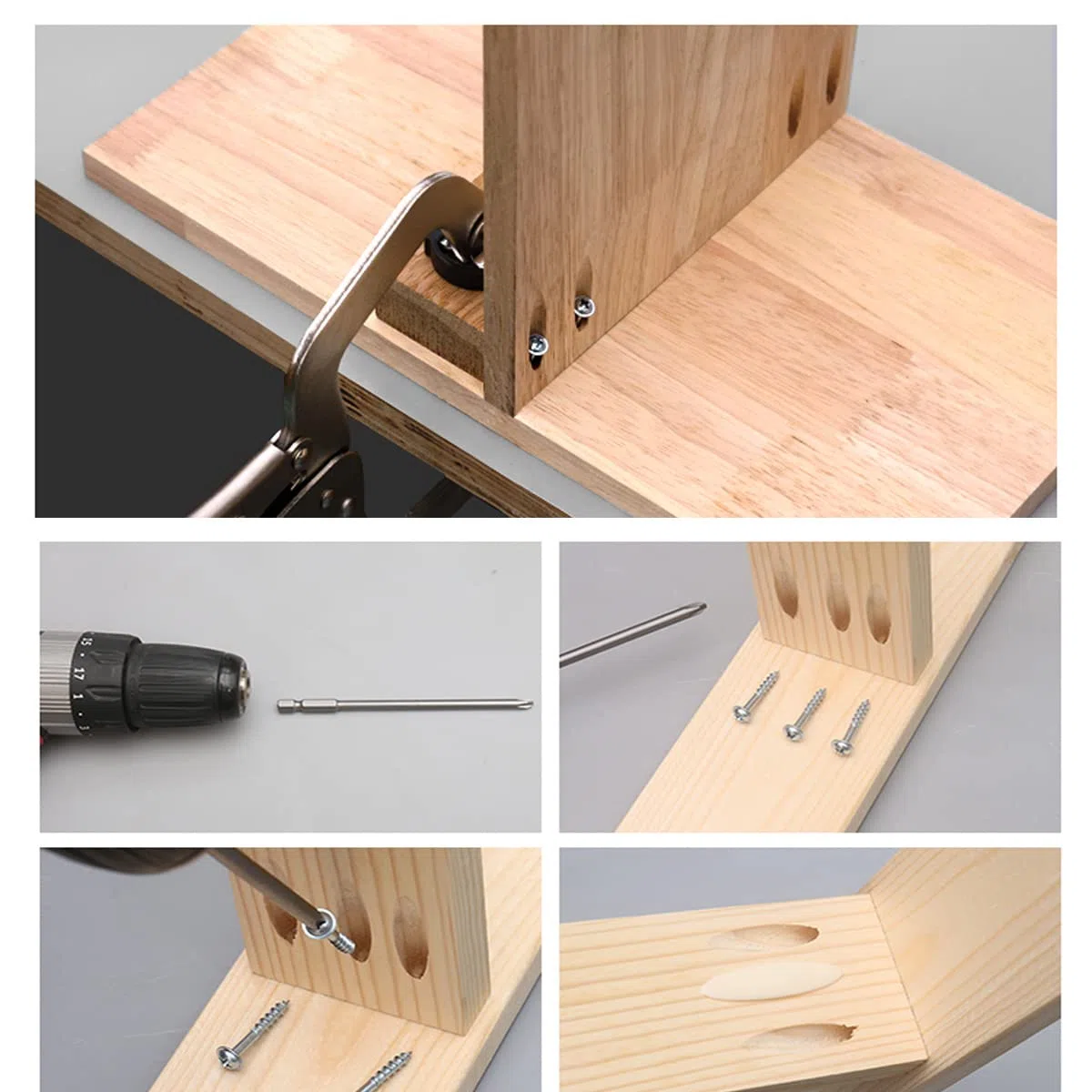 Gunpla 45 Pezzi Kit di Dima per Fori a Tasca per Legno, Guida di Foratura per Angolo di 15 °, Posizionatore Carpentieri Localizzatore di Fori Obliqui per Lavorazione del Legno, Pocket Hole Jig Kit