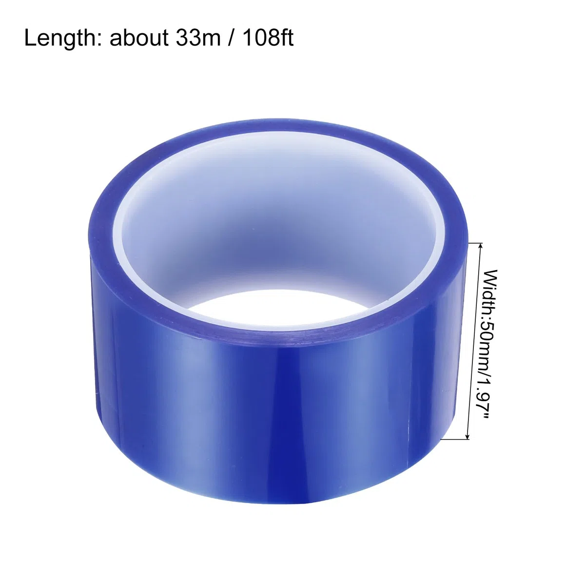 uxcell Nastro termico blu, 1 rotolo da 50 mm x 33 m, resistente alle alte temperature, per sublimazione, stampa in vinile a caldo, trasferimento di calore, circuito, nessun residuo