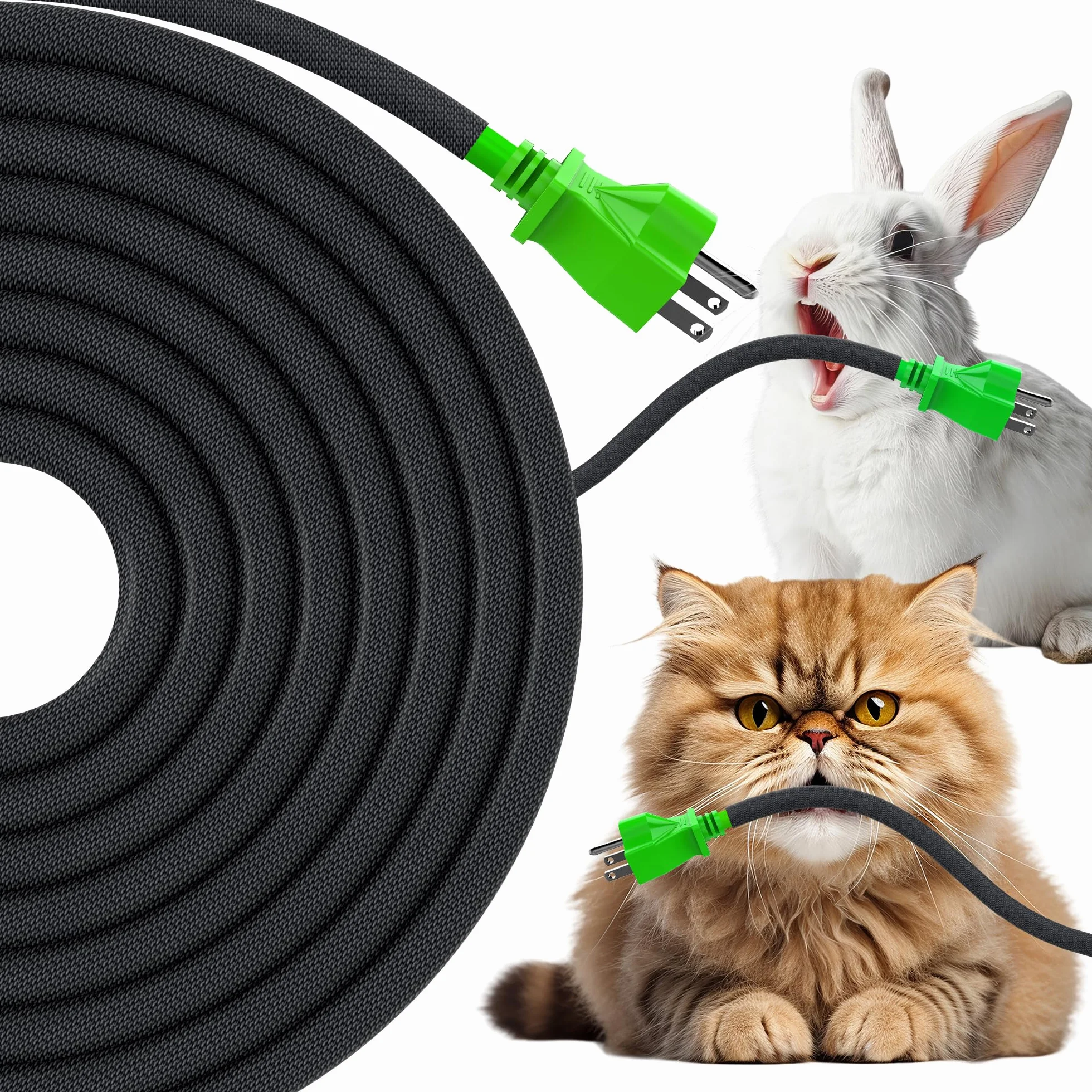 REFLYING Guaina per Cavi Autoavvolgente, 8mm, 7,6 Metri, Nero, Protegge i fili dal masticare degli animali domestici