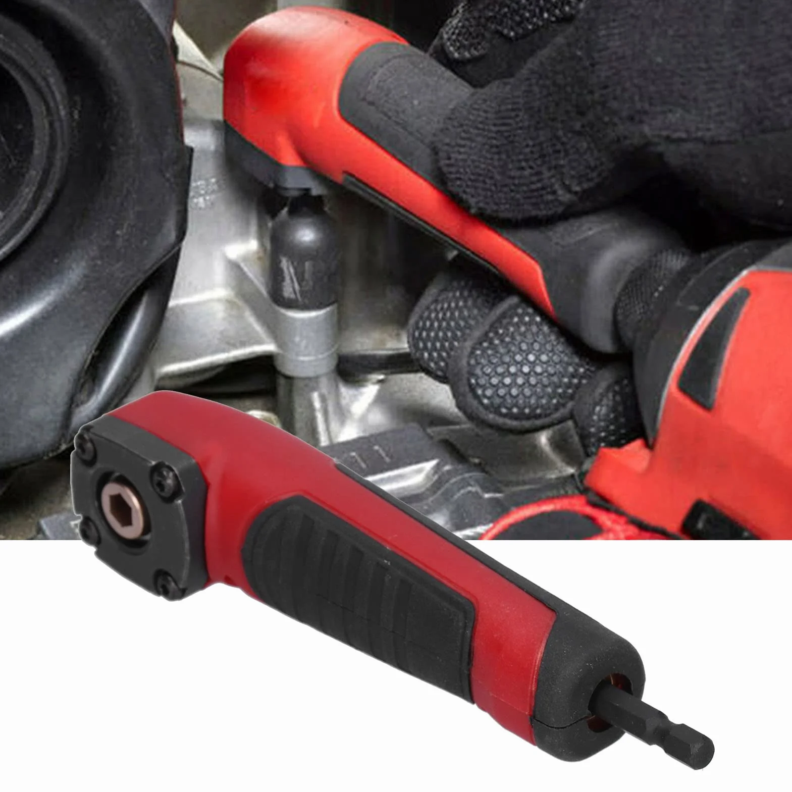 Adattatore Ad Angolo Retto Shockwave, Adattatore per Trapano Avvitatore a Percussione Rosso Multifunzionale a 90 Gradi Adattatore per Attacco Trapano Ad Angolo Retto