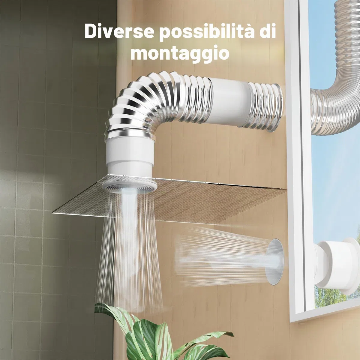 Estrattore Assiale 150 mm,Ventilatore Tubolare Estrattore Aria Silenzioso Ventola per Migliorare Qualità Aria per Cucina Magazzino Serre Impianti di Ventilazione Fai Da Te Aspiratore（Nessuna spina）