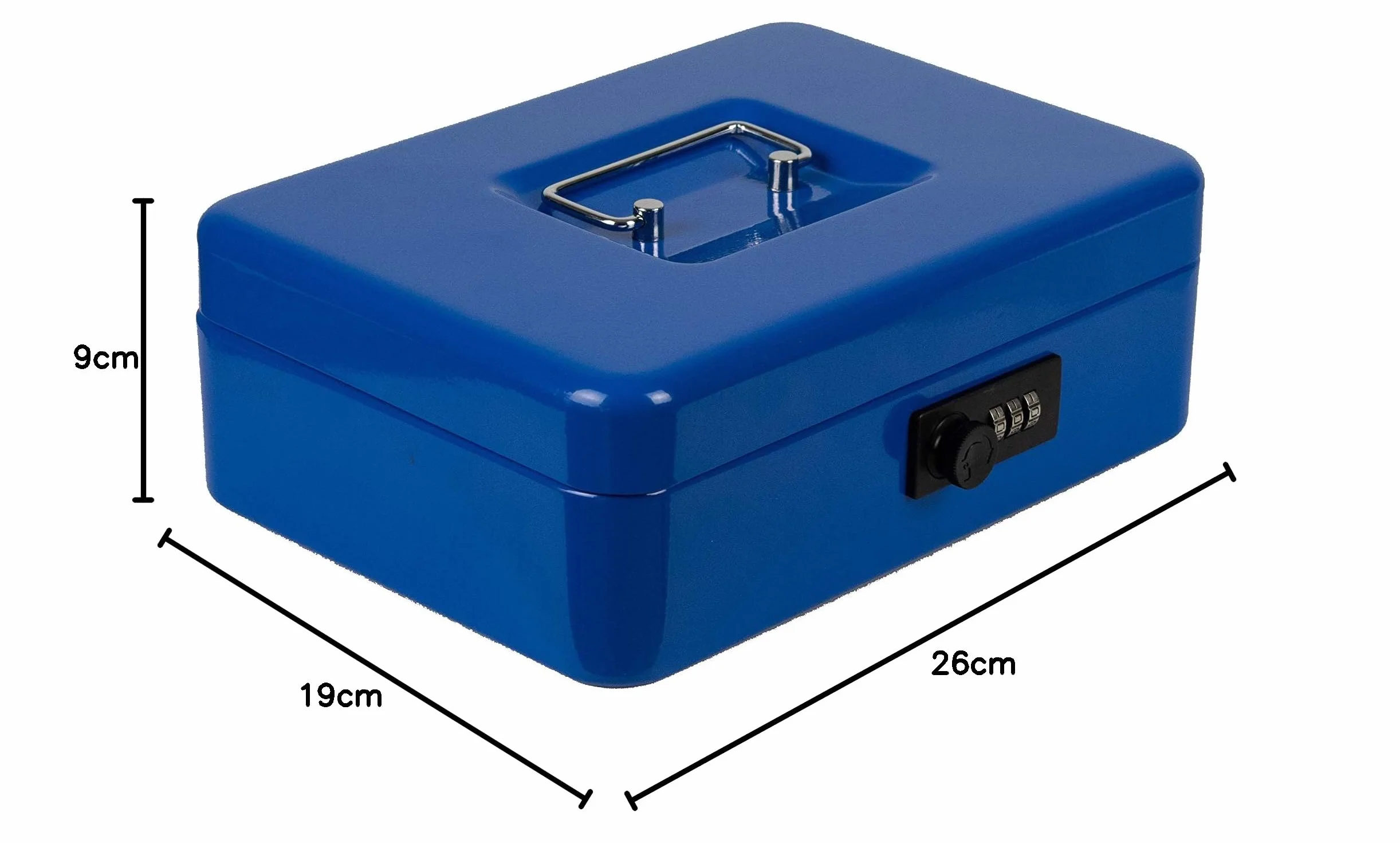 Burg-Wächter 5025 - Scatola con serratura a combinazione e inserto, in lamiera d'acciaio, codice 5025, colore: blu