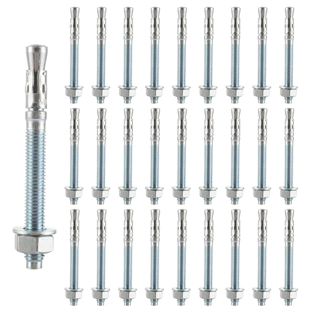 AKOLAFE 30 pezzi tasselli pesanti M10 x 100 mm zincati tasselli pesanti M10 in acciaio inox tasselli pesanti M10 tasselli a cuneo tasselli di ancoraggio per boti, cartongesso