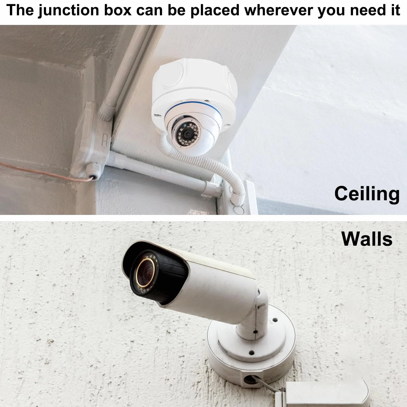 4 pezzi scatola di giunzione impermeabile per telecamera di sorveglianza, scatola di giunzione universale per fotocamera a cupola, scatola di giunzione universale per telecamera di sorveglianza
