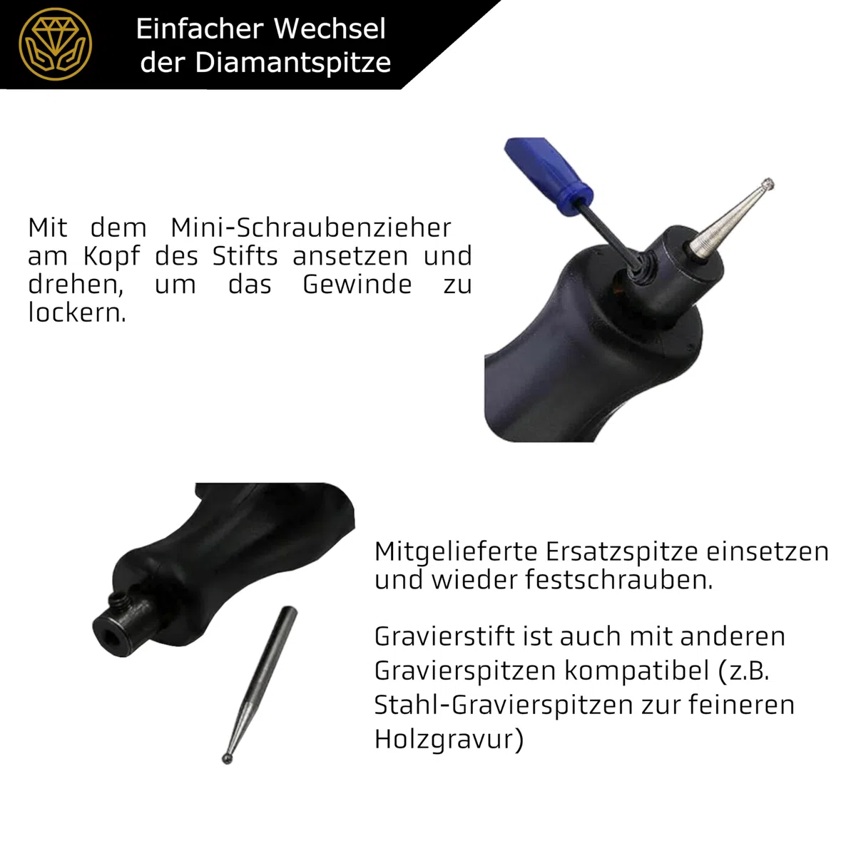 Penna per incidere con punta diamantata per incisione in metallo, ceramica, vetro, 2 batterie AAA, penna per incidere elettrica per gioielli fai da te e dispositivo di incisione (blu)