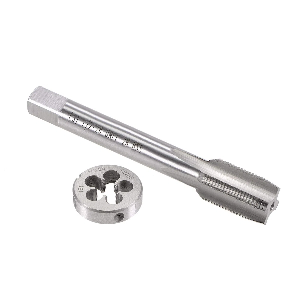 sourcing map 1/2"-28 UNEF Set di maschi e matrici per macchina HSS con filettatura rotonda, mano destra