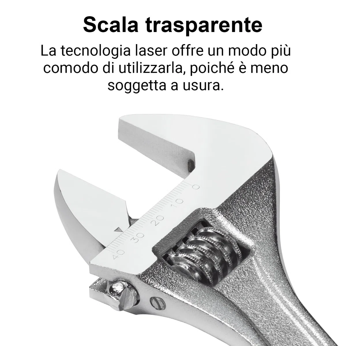 Jetech 12" Chiave inglese regolabile, SAE, Cr-V, mezzaluna con ganasce da 0 a 40 mm