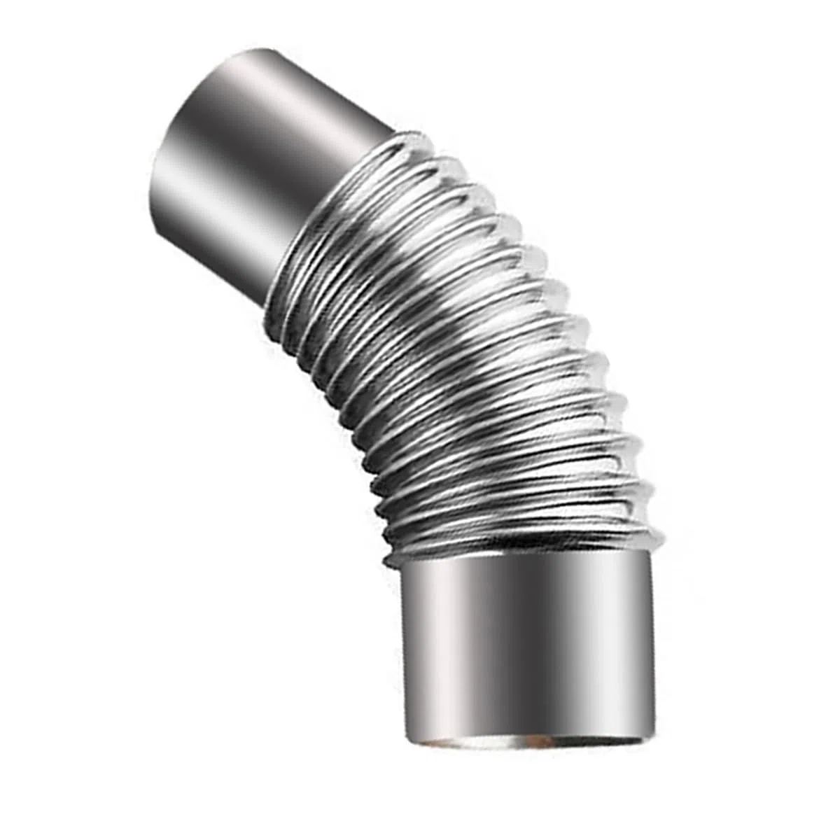 accessori forno tubo curvo forno Gomito for canna fumaria in acciaio zincato a 45 gradi, 100-200 mm, argento(120mm)