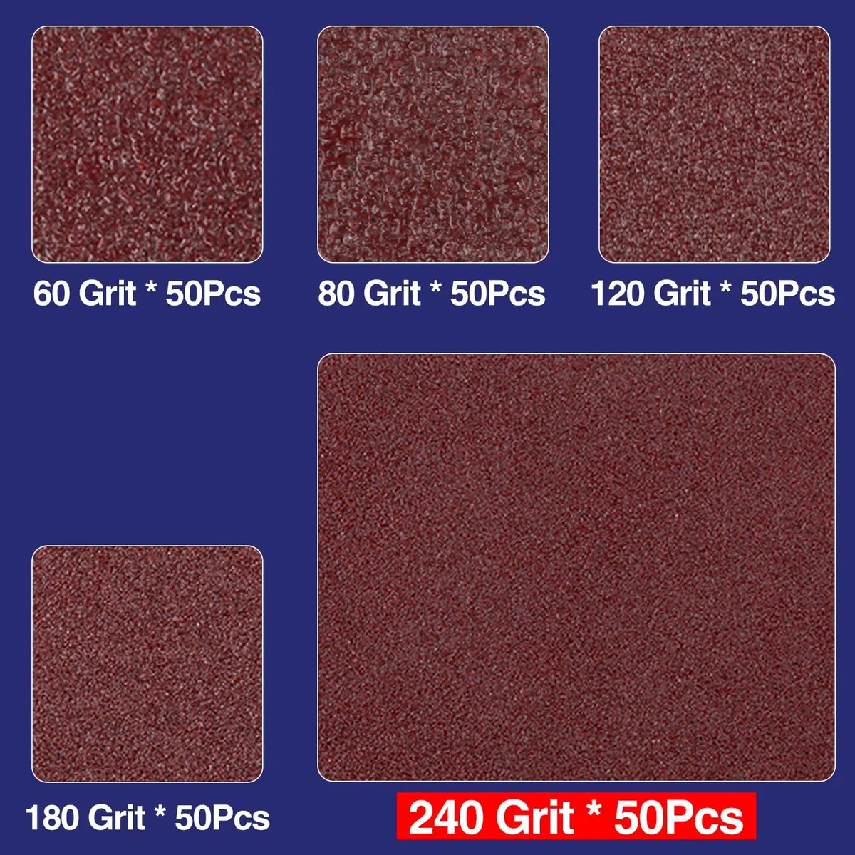 SPEEDWOX 50Pcs 2 "240 Grit Dischi a cambio rapido ossido di alluminio rivestito Die Grinder Accessori Ossido di Alluminio Carta vetrata Blocco Rotolo Dischi abrasivi a cambio rapido Dischi