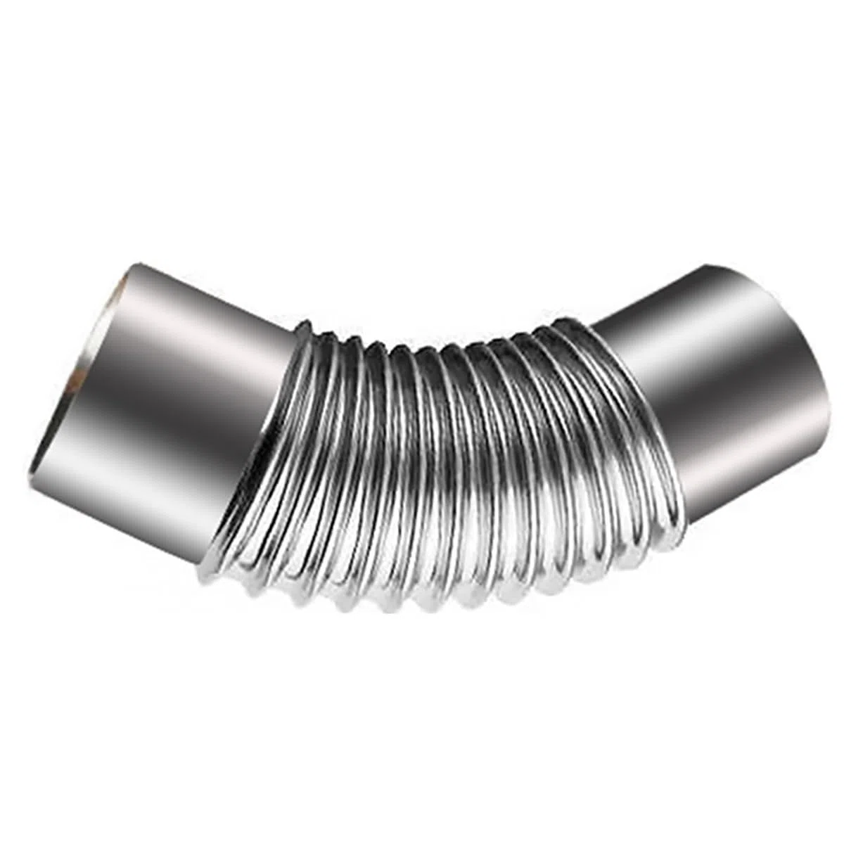 accessori forno tubo curvo forno Gomito for canna fumaria in acciaio zincato a 45 gradi, 100-200 mm, argento(120mm)