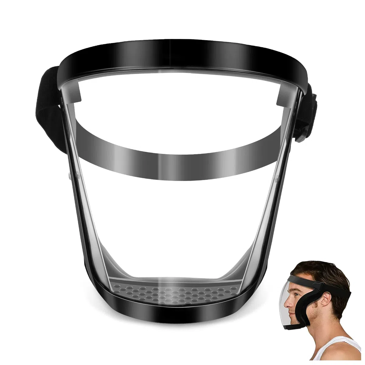 Maschera a Pieno Facciale, Visiera Protettiva Trasparente, Antistatica Regolabile Scudo Facciale, HD Maschera Protettiva a Pieno Facciale a Prova di Spruzzi di Spray Universale