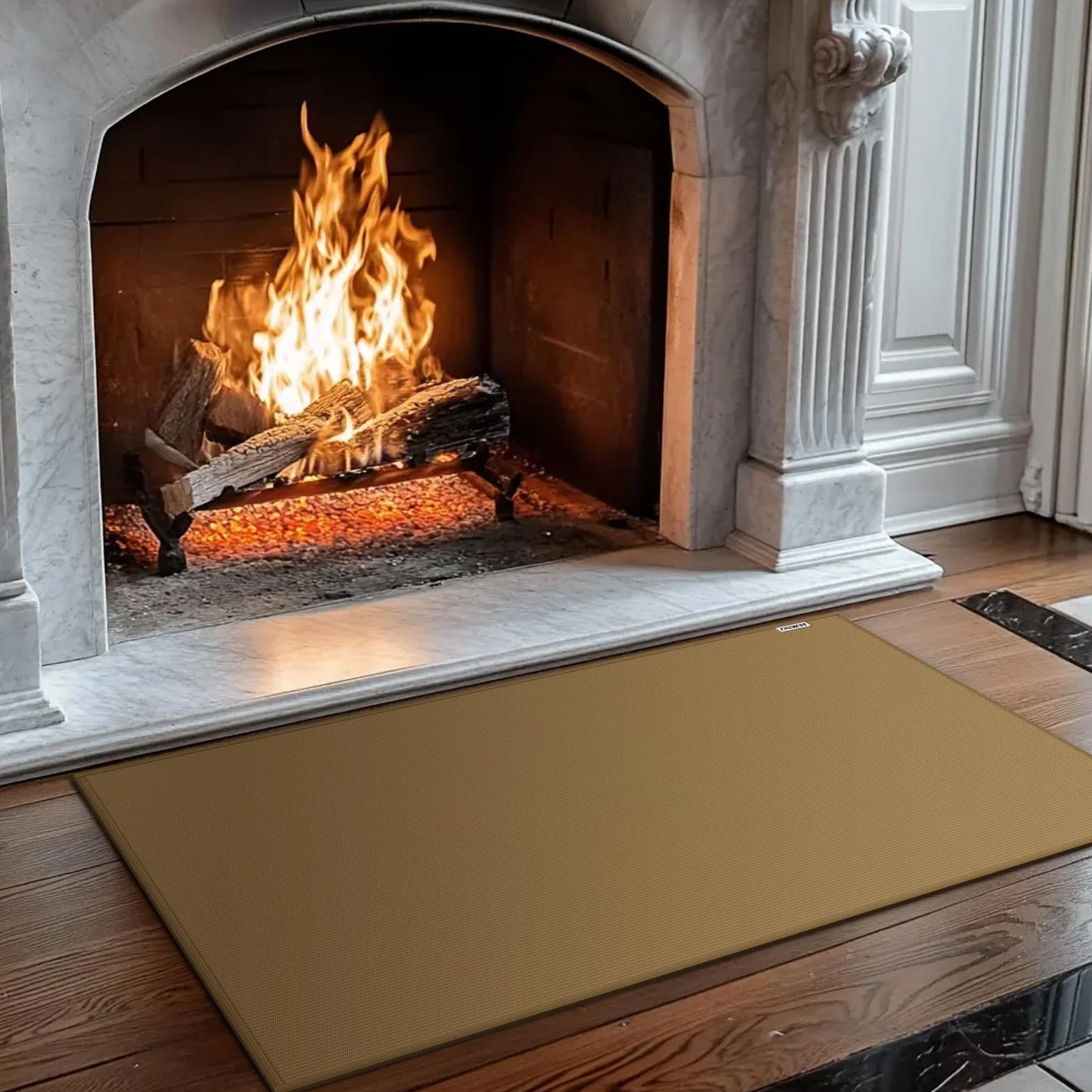 Tappeto Ignifugo per Camino, Parascintille per Camino, Resistente al Fuoco, Calore, Antiaderente, per Barbecue, Patio, Tappetino Protettivo per Pavimenti, Protezione per Stufe (Marrone, 120 x 70 cm)