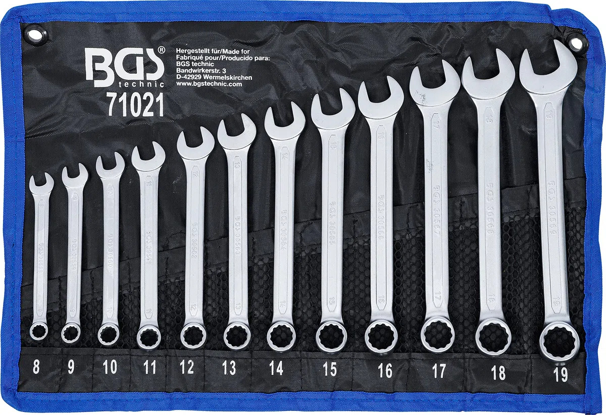 BGS 71021 | Serie di chiavi combinate anello-forchetta | 8-19 mm | 12 pz.