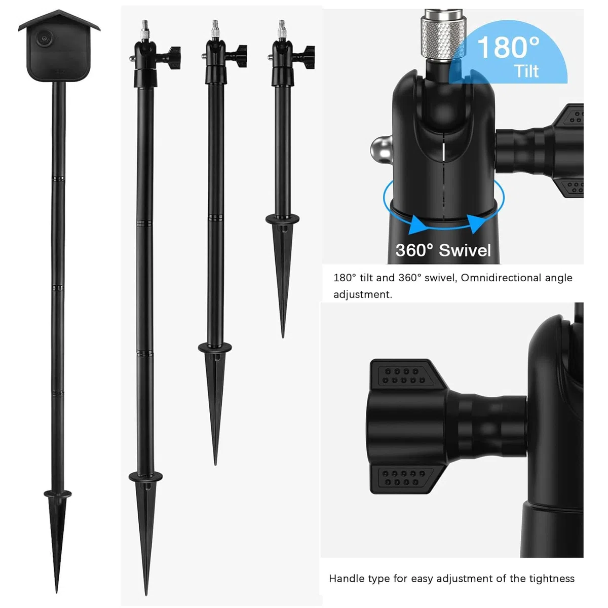 Picchetto per fotocamera lampeggiante Outdoor 4 Supporto per Blink Outdoor 4 Gen. Senza foratura, Spike Pole Mount con custodia protettiva Accessori per fotocamera Blink 4, Super robusto e stabile per