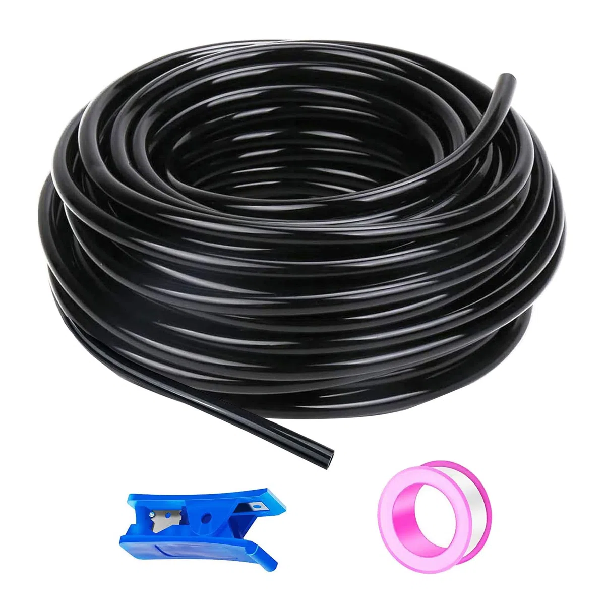50 Metri Tubo Aria Compressa Poliuretano Nero, Attacco Rapido Tubo Aria 6mm Diametro Esterno 4mm Diametro Interno,Pneumatico per Aria Compressa Adatto Per il di vari Utensili Pneumatici