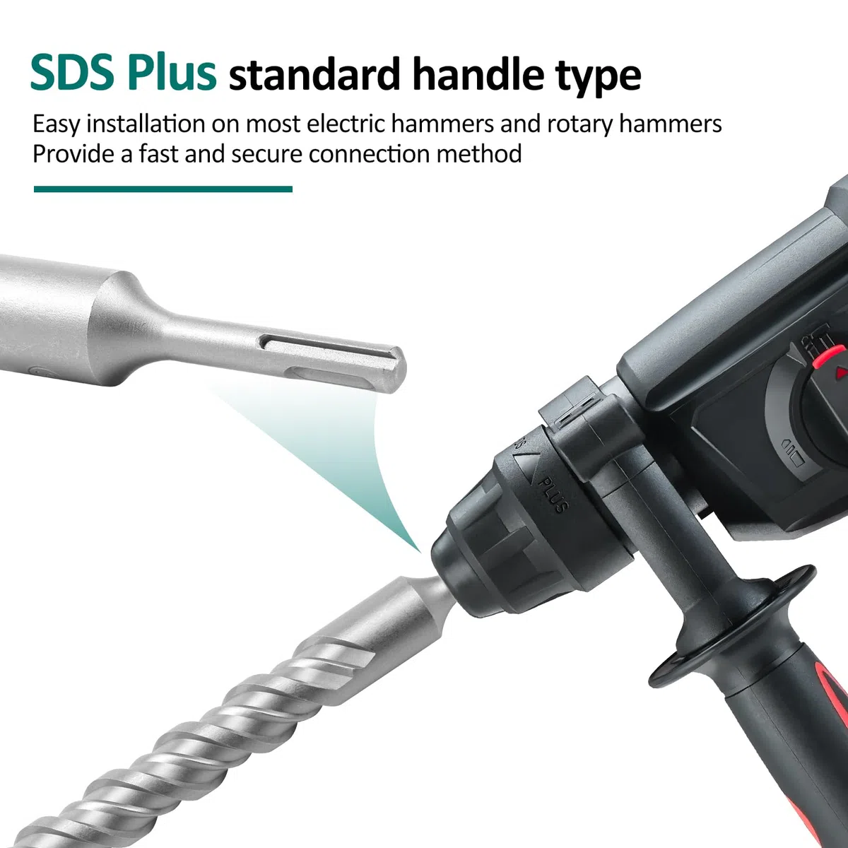 SDS Plus - Punta per trapano a percussione professionale, 32 mm x 350 mm, 4 tagli in metallo duro, per pietra, pietra naturale, cemento, muro di mattoni