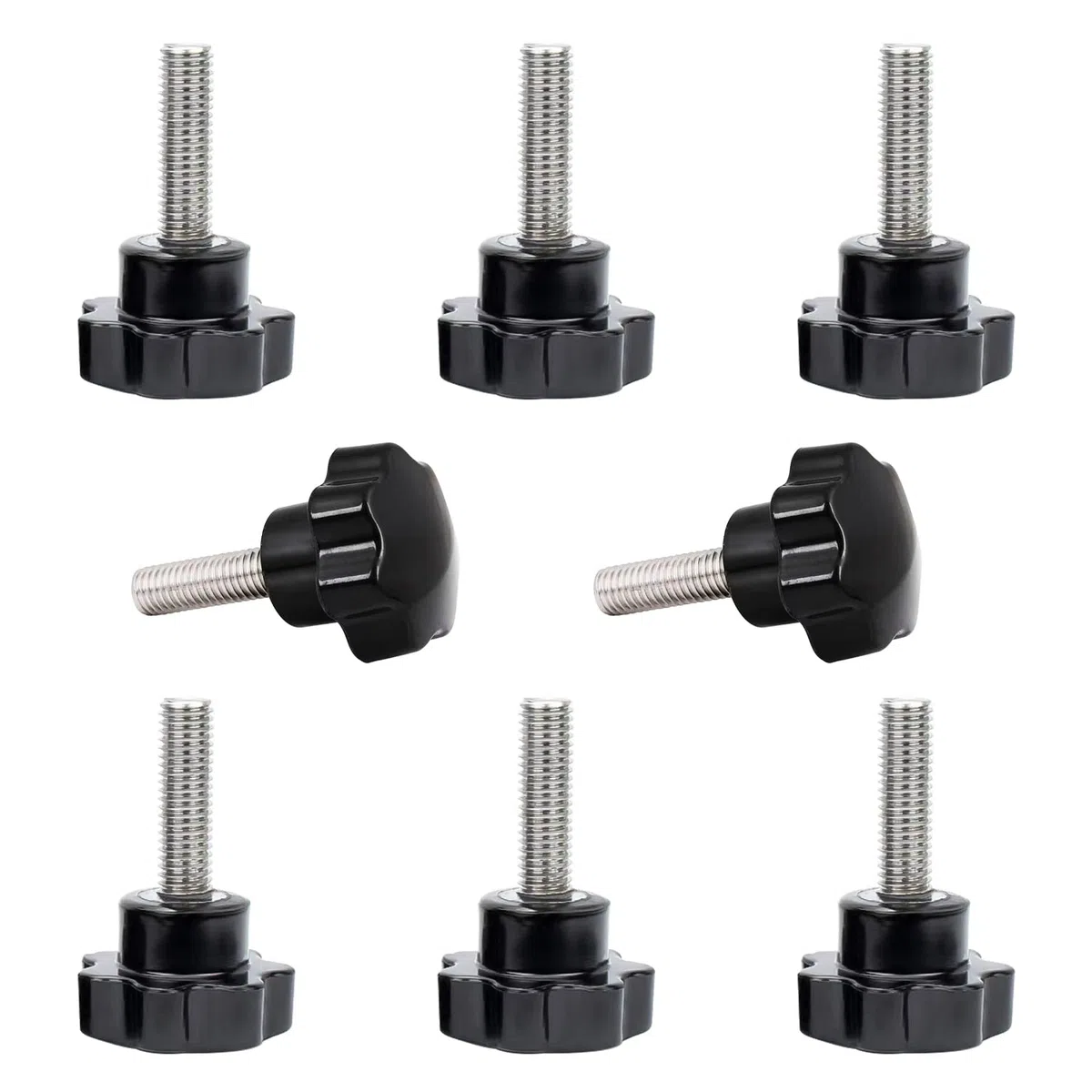 8 Pezzi Vite di Serraggio Della Manopola, M10 x 40MM Viti con Impugnatura a Stella, Manopola a Stella Vite di Serraggio Filettatura Maschio, Vite a Testa Zigrinata per Attrezzature Industriali