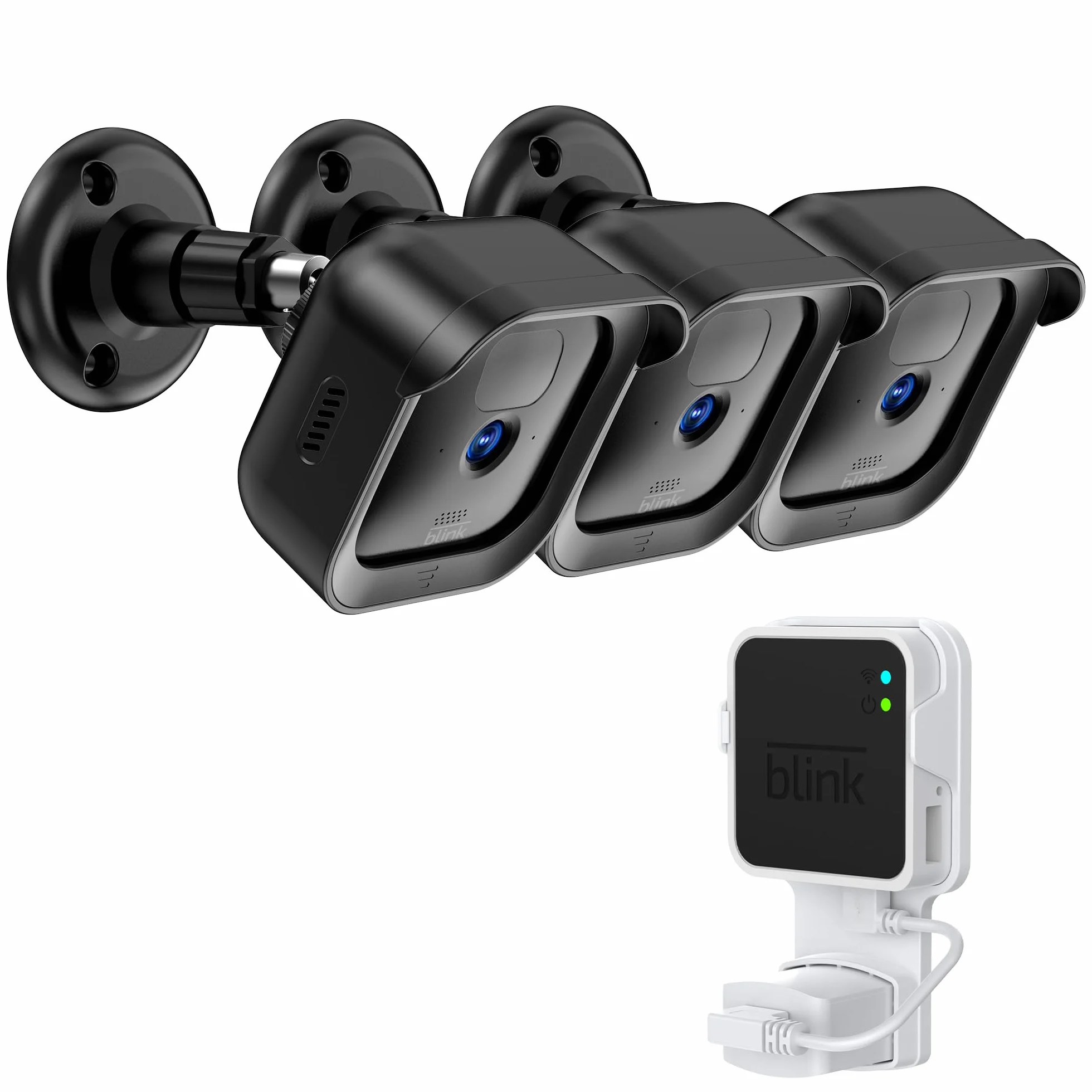 PlusAcc Supporto per Blink Camera Outdoor - Supporto a Parete Regolabile con Custodia per Blink Videocamera Outdoor 4 e outdoor 2k+ e Camera di Sicurezza Blink Indoor (3 pezzi)