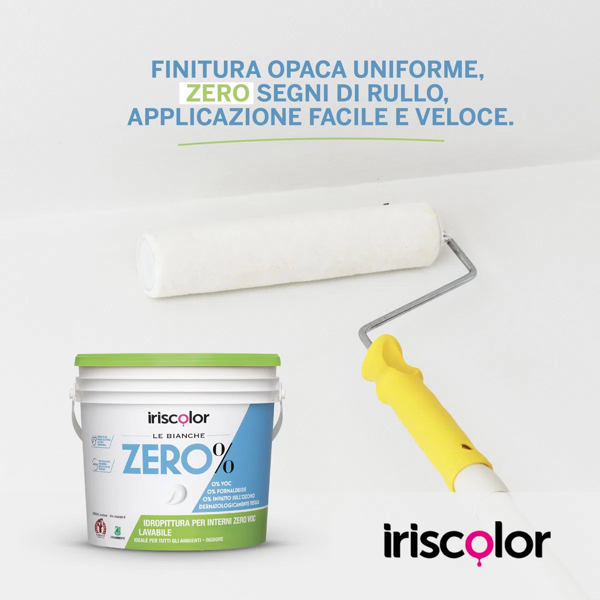 ZERO% Pittura Bianca Per Interni 4 LT ZERO VOC ZERO FORMALDEIDE Vernice Bianca Muro Interno Lavabile inodore Dermatlogicamente Testata Vernice Uniforme Per Pareti e Soffitti