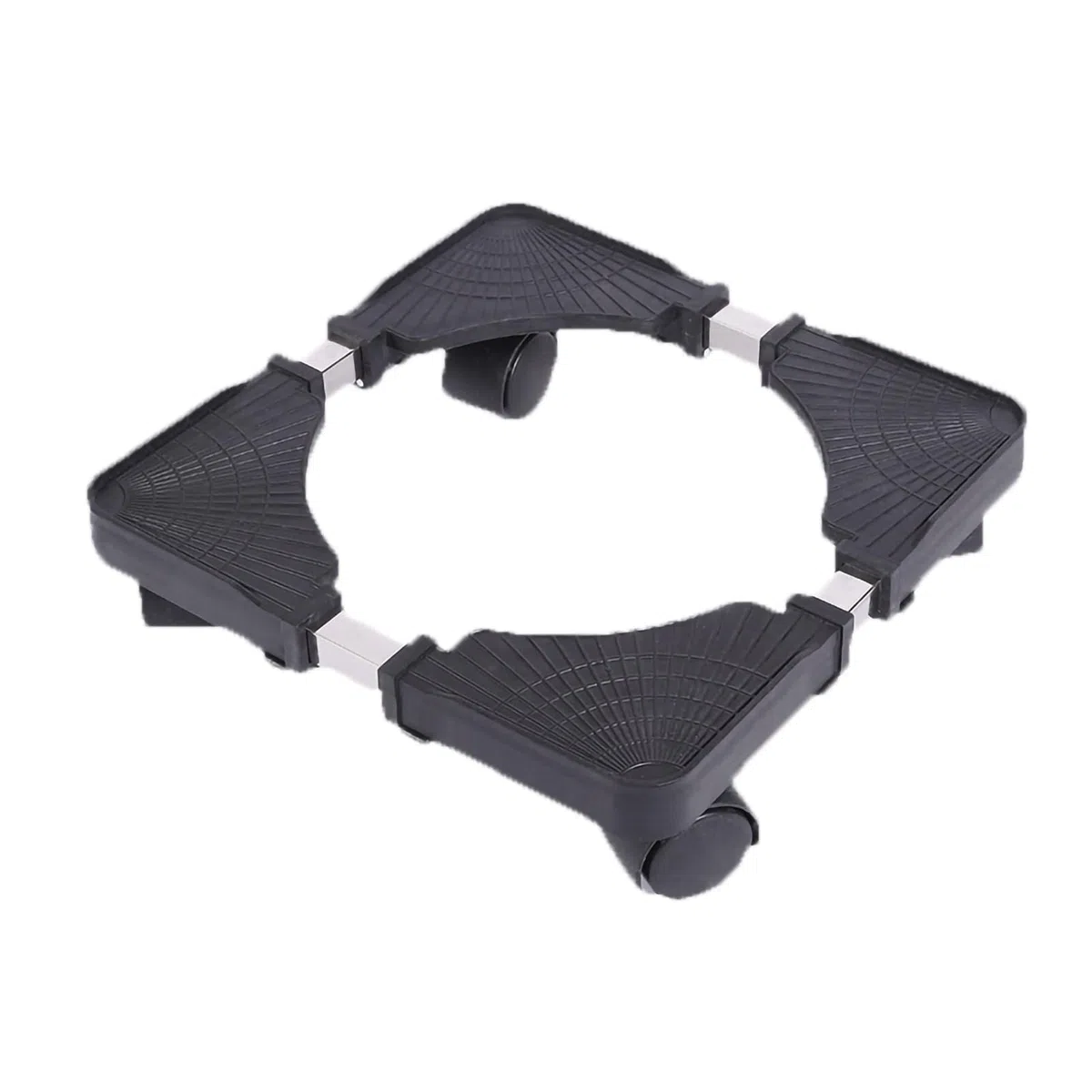 Base Mobile Regolabile, capacità di Carico di 100 Kg, Elettrodomestici Spostabili con Ruote, per Distributore D'acqua, Lavatrice, Frigorifero (BLACK)