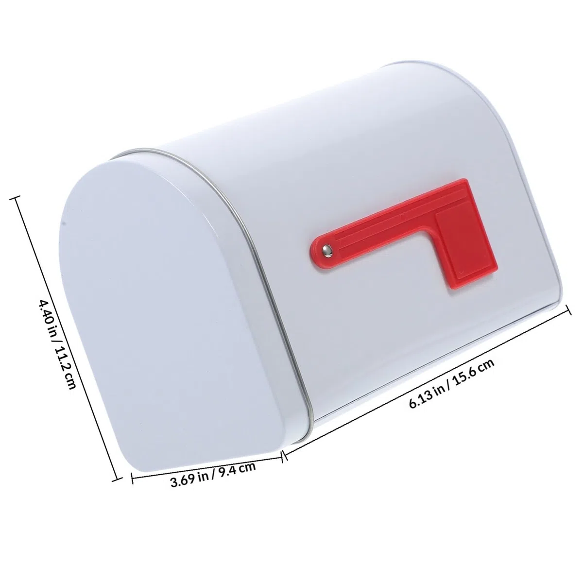 Cassetta Postale in Latta Bianca 156x94x112mm con Ampia Capacità, Scatola Regalo Multifunzionale, Cassetta Postale da Tavolo Sicura per Biglietti e Lettere, Adatta a Casa,