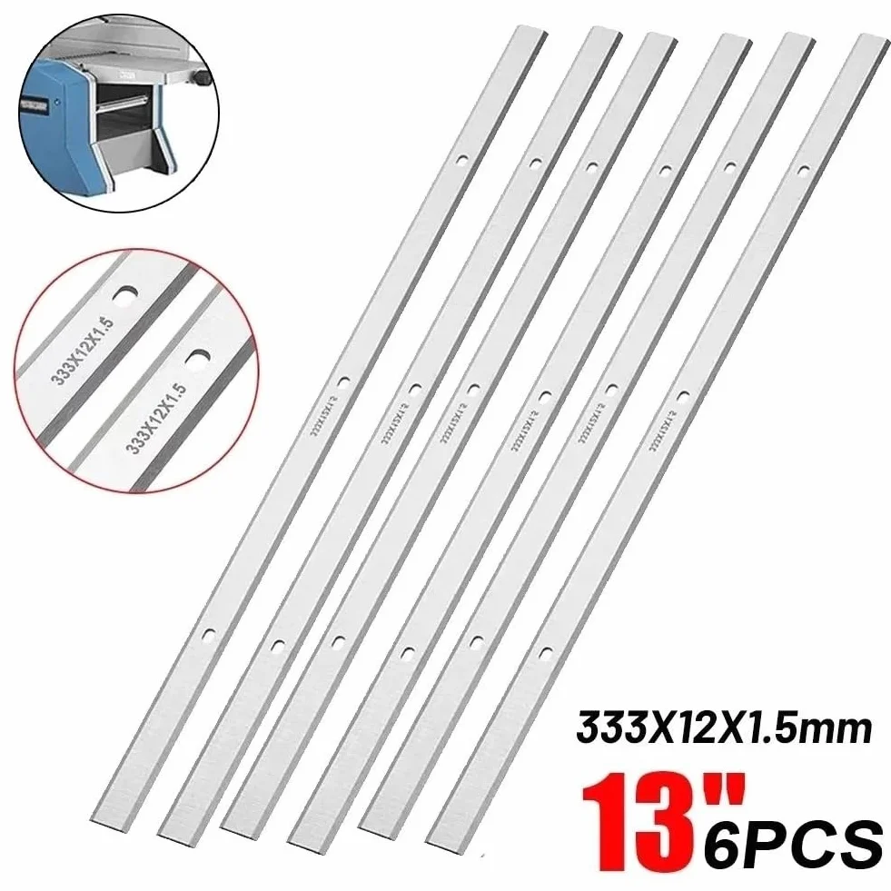 6 Pezzi Lame Pialla Elettrica HSS 333x12x1.5mm, per Metabo DH330 DH316