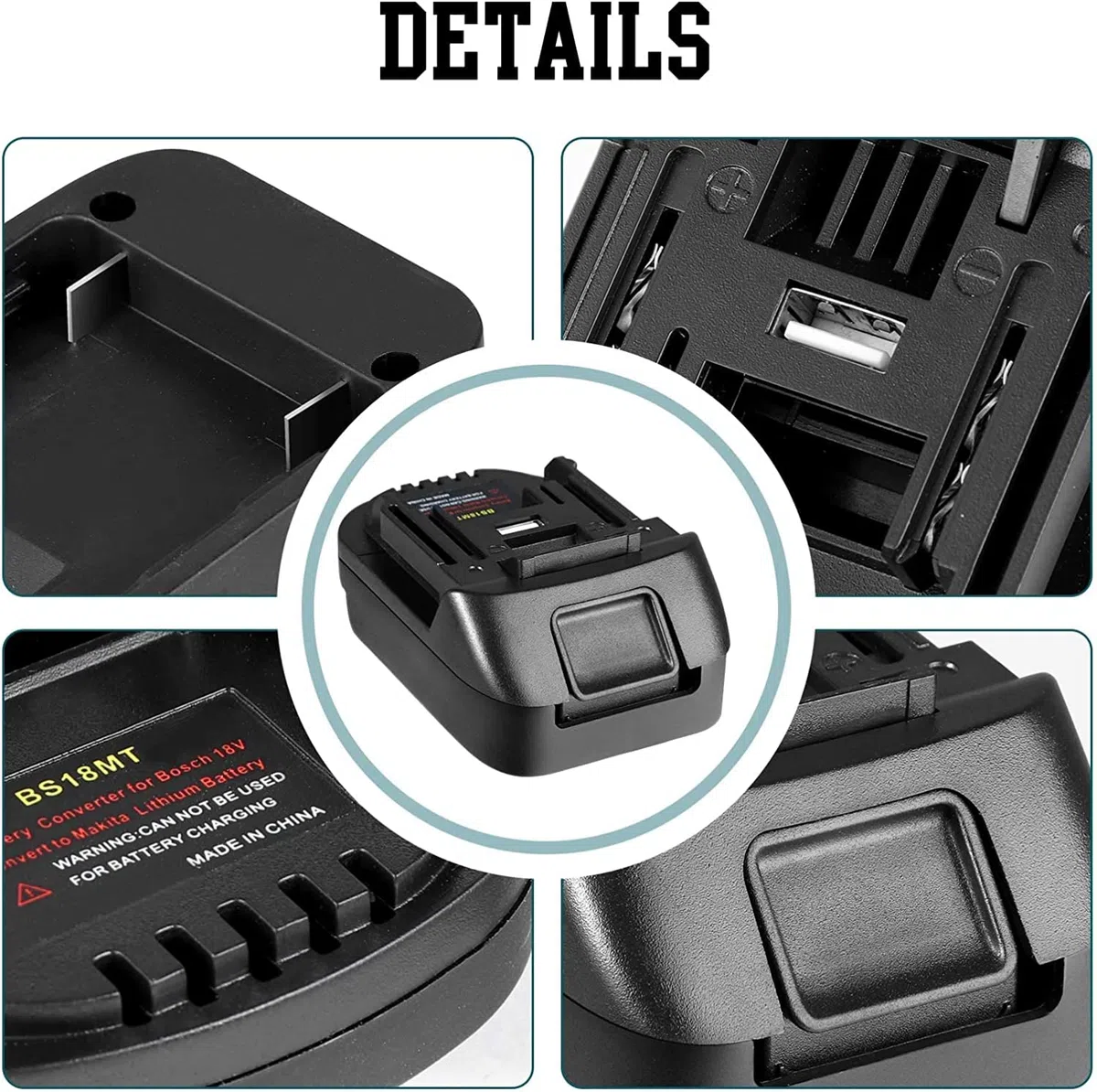 TPDL BS18MT - Adattatore batteria per Bosch Professional 18 V System GBA, adattatore convertitore to batteria per Makita da 18 V ricambio per BL1850 BL1840 BL1830 BL1820 BL1815N