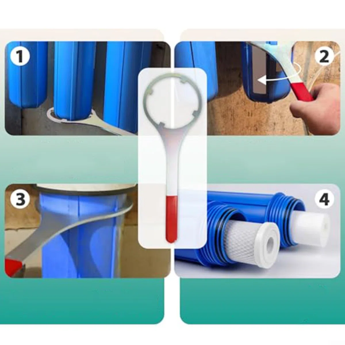 KiraKira Chiave in metallo per filtro dell'acqua da 12,2 cm, per sistemi di tutta la casa, per chiave in acciaio resistente con impugnatura, compatibile con i modelli 152037, 150295, WW34, SPBW-1