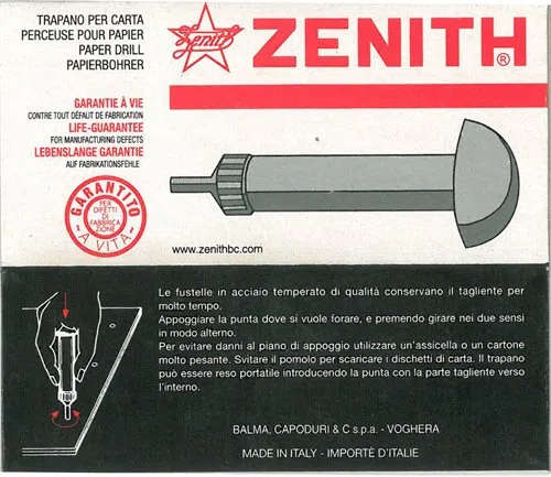 PERFORATORE ZENIT 833 - TRAPANO PER CARTA (IN DOTAZIONE 1 FUSTEALLA D. 5 mm)