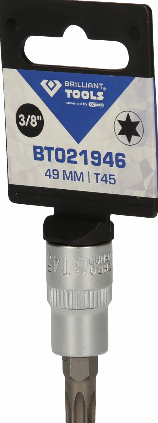 BRILLIANT TOOLS BT021946 Bussola a inserto Torx 3/8", T45 [Powered by KS TOOLS]