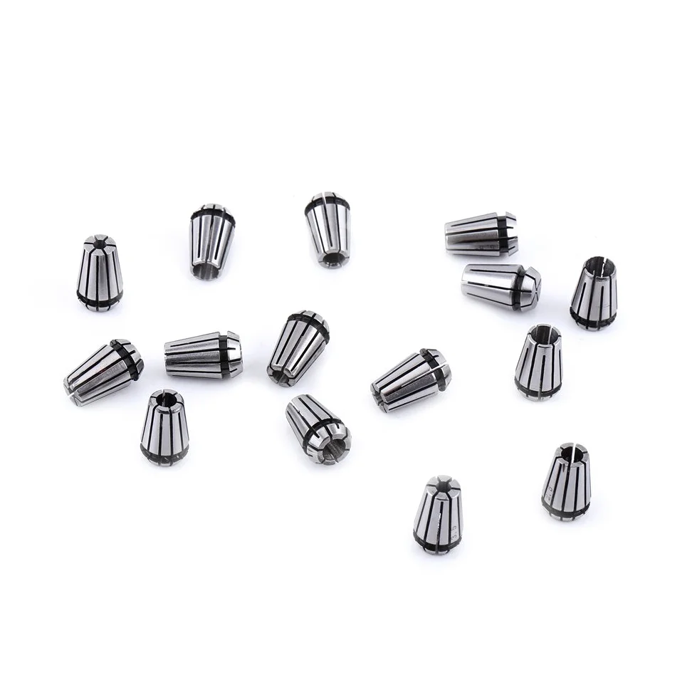 15 Pezzi ER11 Set di Pinze a Molla, Mandrino CNC Ad Alta Precisione ER-11 Pinza 1/8e 1/4 per Incisione per Macchine per Incidere CNC e Utensili per Tornio di Fresatura