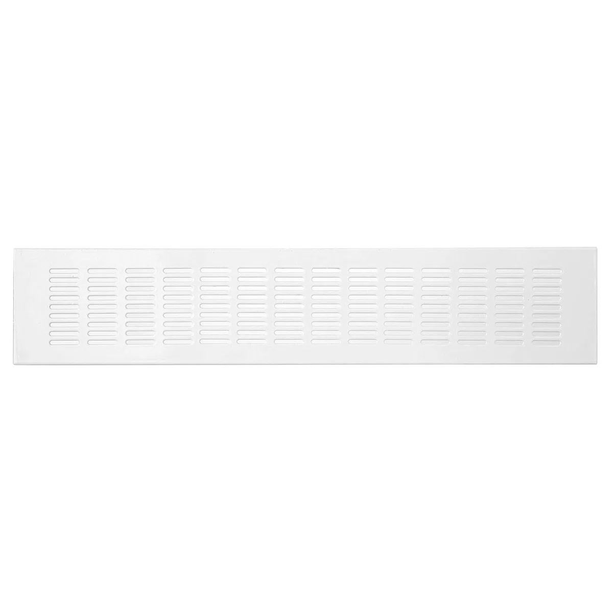 La Ventilazione GF408B Griglia di ventilazione Rettangolare in alluminio verniciato bianco da incasso, Dimensioni 400x80 mm.