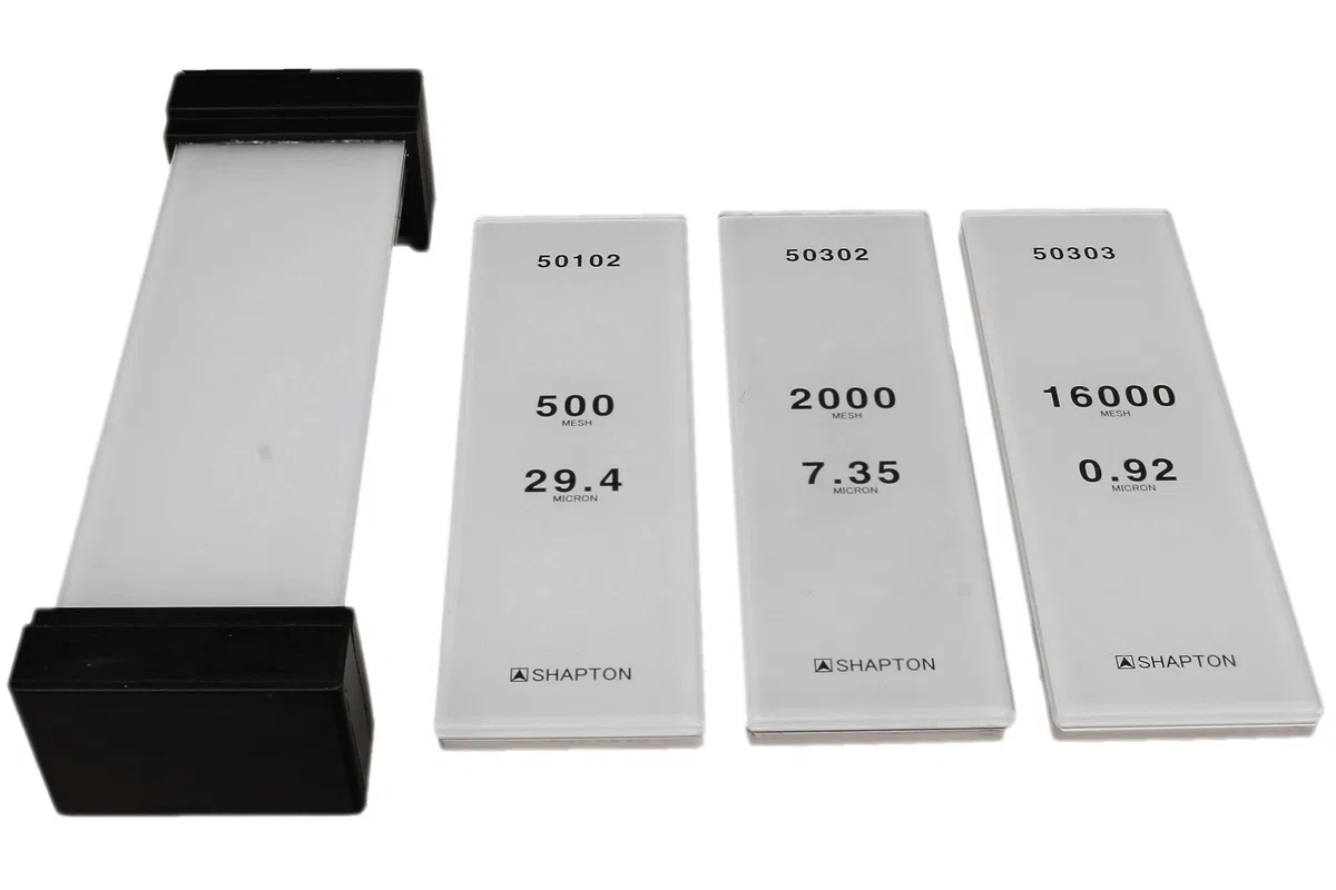 Shapton Glass Stone Set with Field Holder 500, 2000, 16000 Grits by Shapton