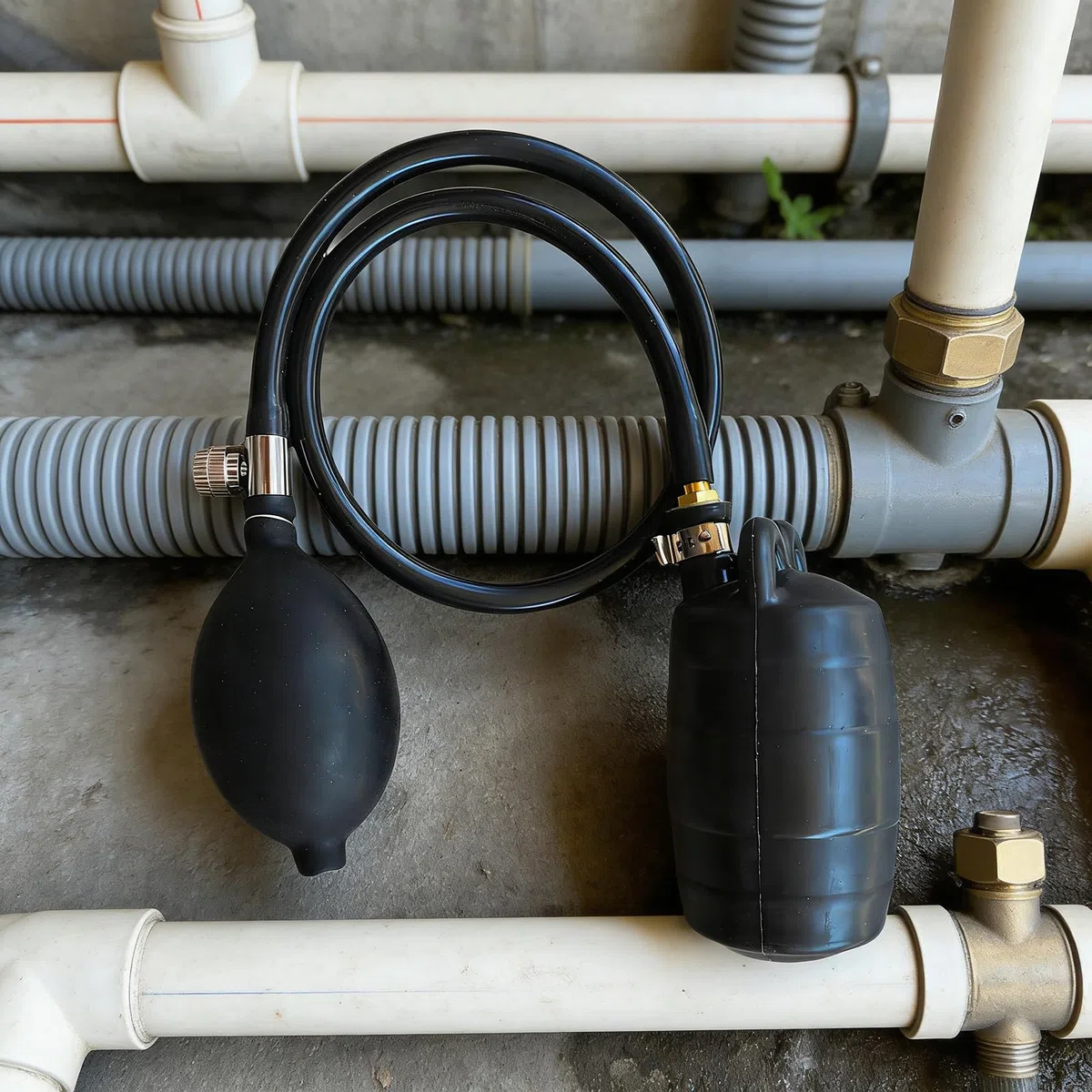 Palloncino gonfiabile manuale per tubi per test e manutenzione delle fognature con tappi a palloncino per blocco dell'acqua manuale