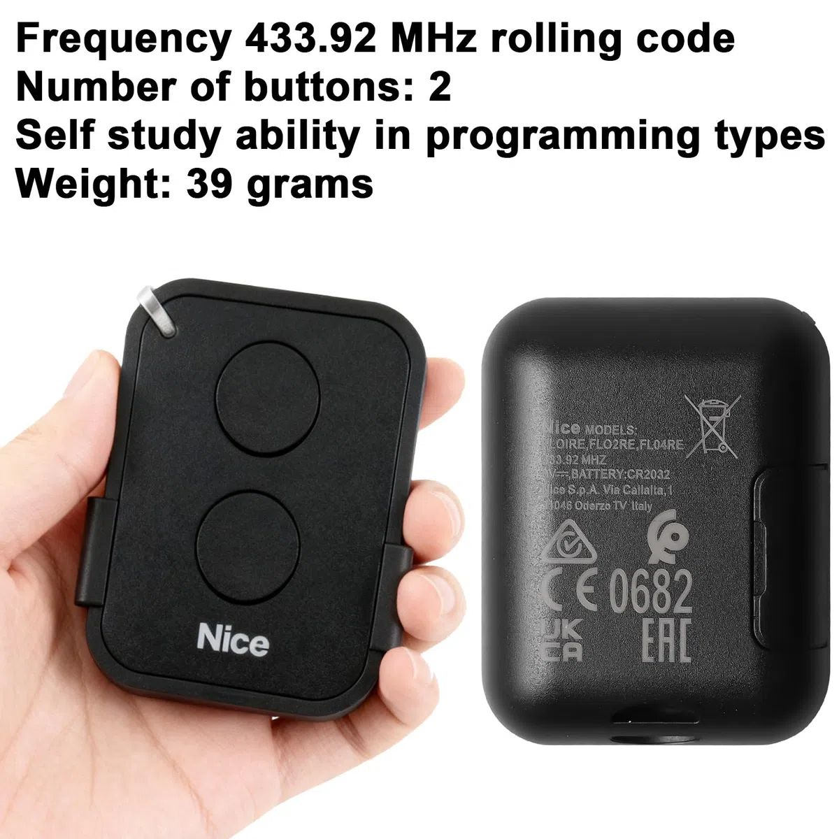3 pezzi telecomando per cancello NICE Era One trasmettitore, 2 canali, 433,92 MHz, rolling code, ricambio per ON1E, ON2E, ON4E per cancelli e garage