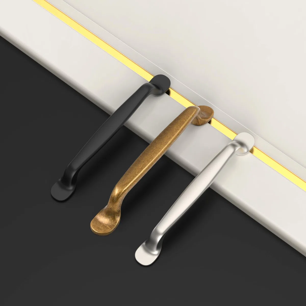 9BUILD 10 Pezzi Maniglie per Mobili da Cucina e Armadio - Distanza Fori 128MM, Nero Opaco, Moderni - EU0053