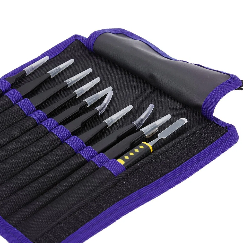 Zacro ESD 10 pezzi di precisione antistatico pinzette in acciaio inox set per computer, elettronica Riparazioni, gioielli, lavoro di precisione medica Laboratorio Lavoro bellezza e Depilazione