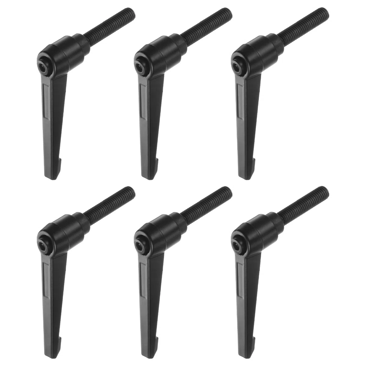 QUARKZMAN 6pz Regolabile Serraggio Leva Maniglie M10 x 50mm Maschio Filettatura Bullone Manopole Girevole Vite blockggio Rapido Rilascio Cricchetto Pulsante Maniglia, Nero