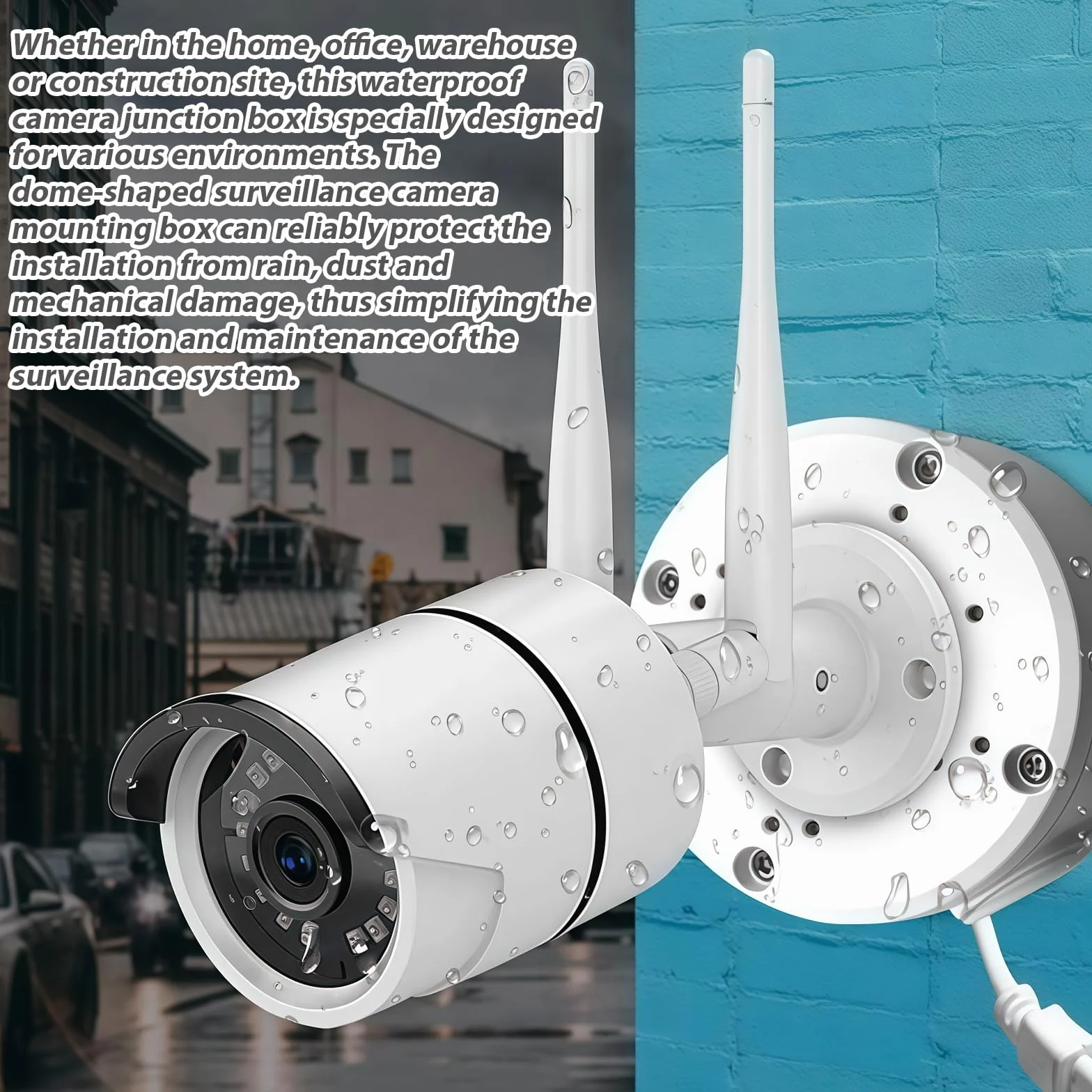 BAIFULAI 4 pezzi scatola di giunzione per fotocamera, scatola nascosta semisferica, scatola di montaggio per telecamera di sorveglianza, supporto per webcam, fotocamera e pannello solare, inserto