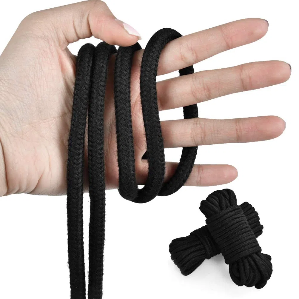TIMESETL Corda Nera 8mm 3 x 10M Corda di Canapa Nera Corda Cotone Macrame 8mm Cordino Nero Cotone, Corda di Canapa Nera per Decoro, Appendere Piante, Arazzi, Artigianato Fai-da-Te