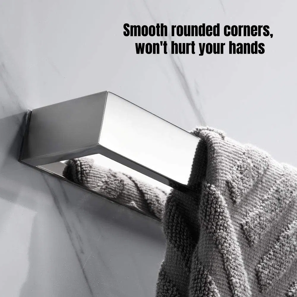 Porta Asciugamani da parete autoadesivo Portasciugamani in acciaio inossidabile Portasciugamaniantiruggine per bagno e cucina (Cromato, 30CM)