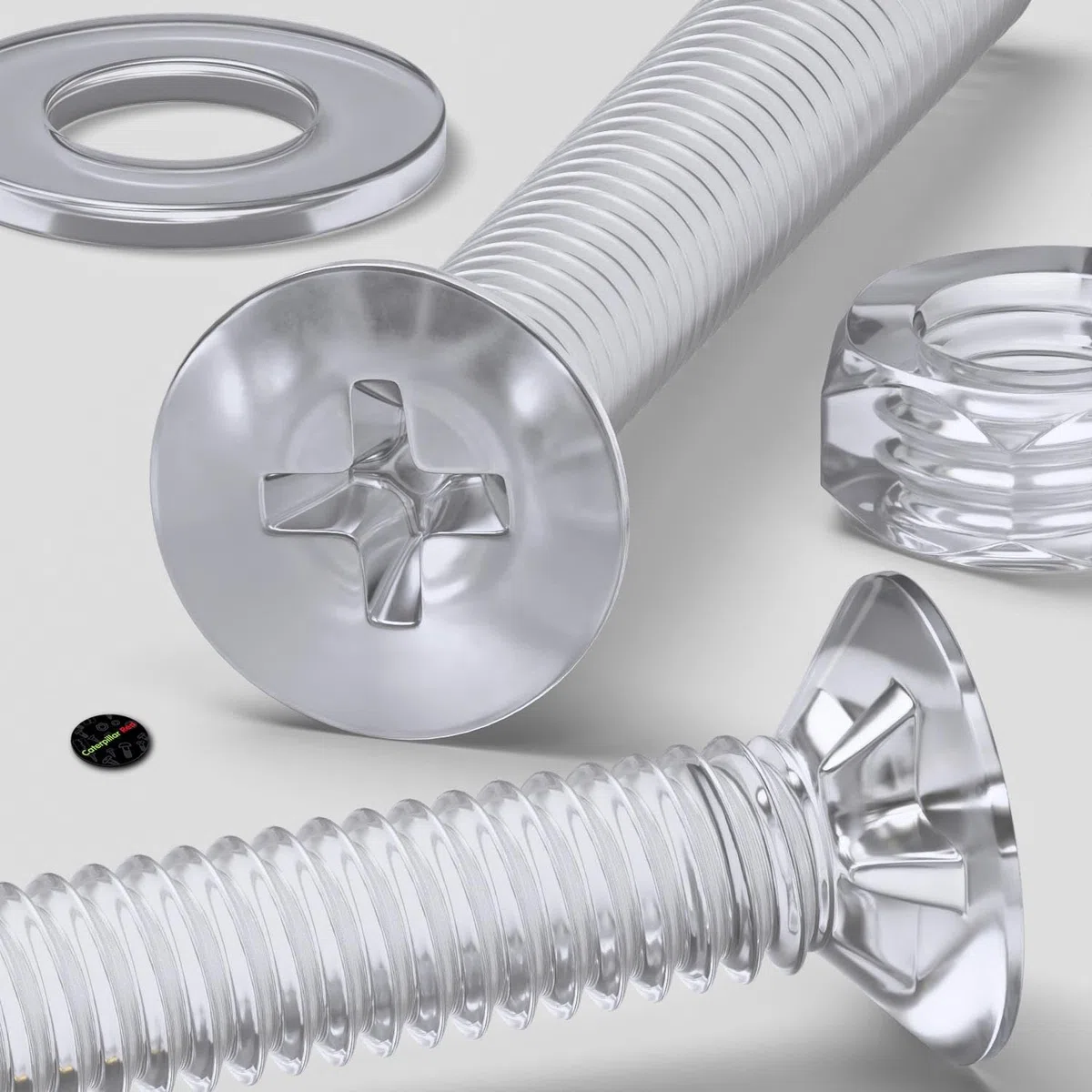 50 x Dadi e bulloni Svasati a Croce, Plastica Acrilica Trasparente, M4 x 30mm - Viti in Plastica Acrilica, Vite a testa svasata