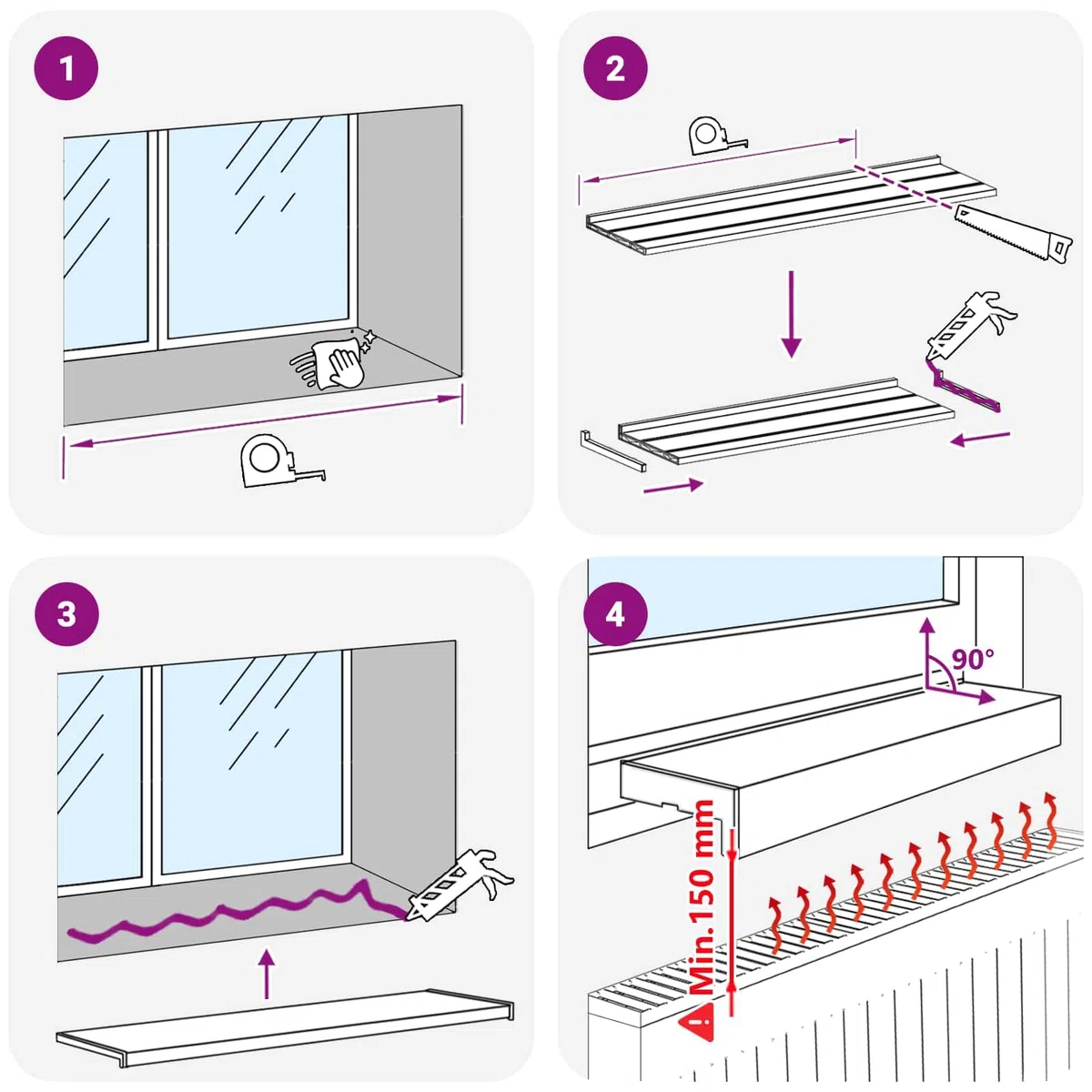 vidaXL Soglia della Finestra Bianco 100 x 20 x 4,5 cm PVC, Soglia Finestra Moderna, Facile da Pulire, Resistente ai UV, Accento Decorativo, Stile Funzionale, Spazio Espositivo