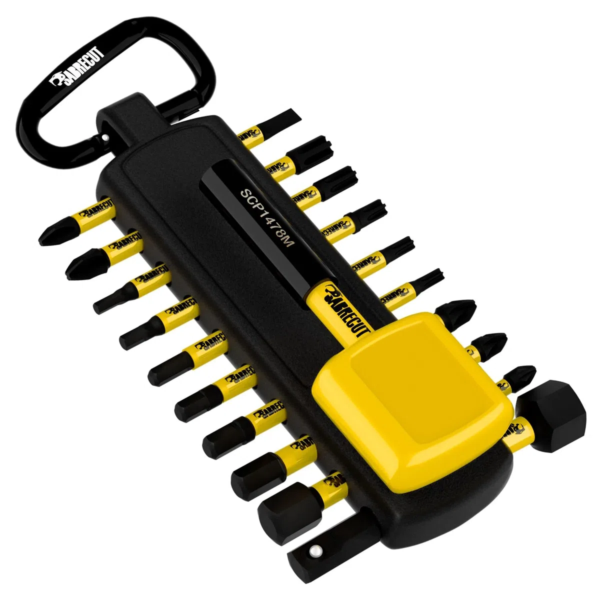 21 x SabreCut MRSCB01 Portapunte a impatto magnetico da 78mm con 20 punte da 32mm PH1 PH2 PZ1 PZ2 Torx T10 T15 T20 T25 T30 Hex HX H2 H2.5 H3 H4 H5 H6 H8 H10 SL4 Adattatore per attacco quadro