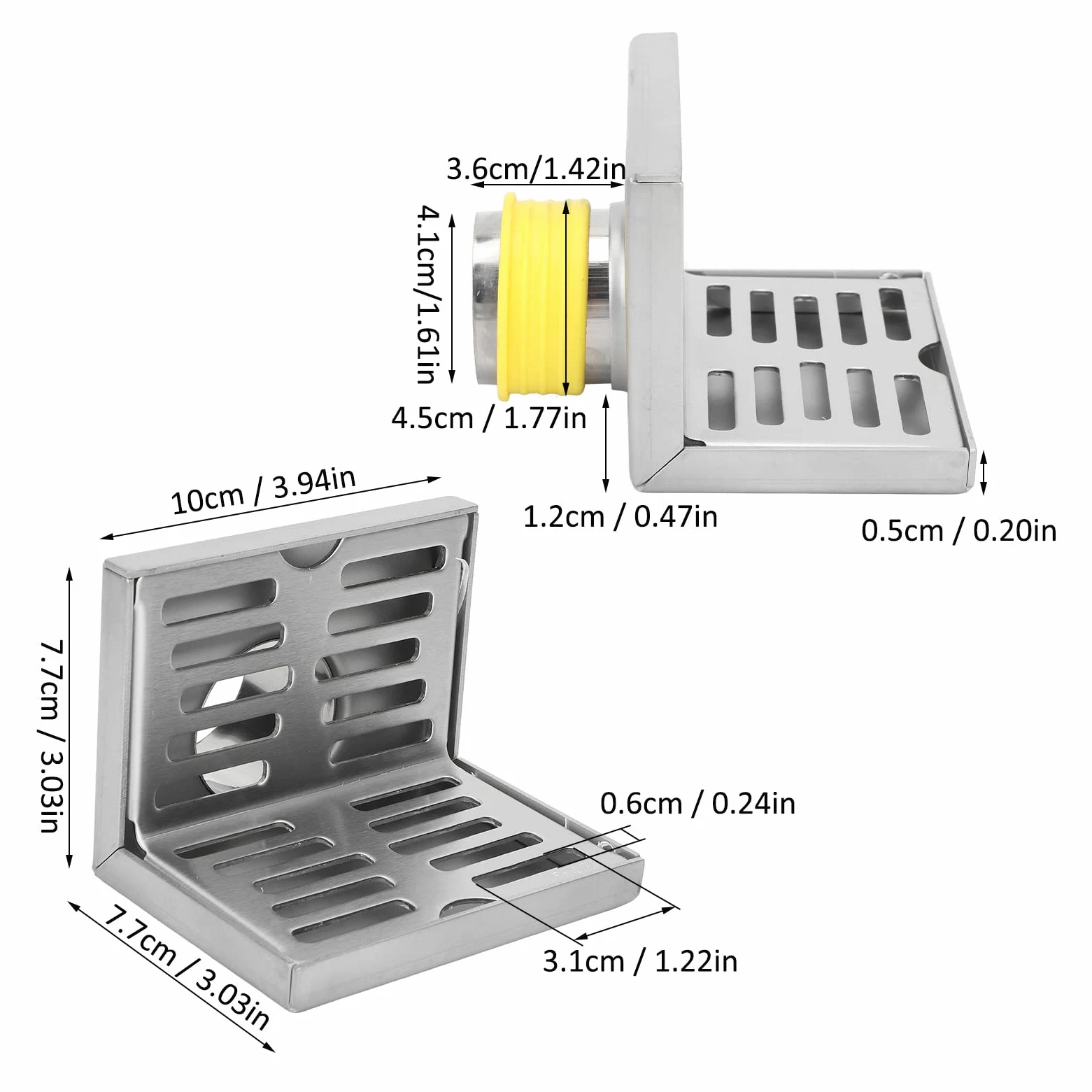 Scarico a Pavimento Ad Angolo a Forma di L Acciaio Inossidabile Resistente All'usura Robusto Resistente Alla Corrosione Scarico a Forma di L Ampiamente Usato Materiale Metallico Scarico Laterale Pavim