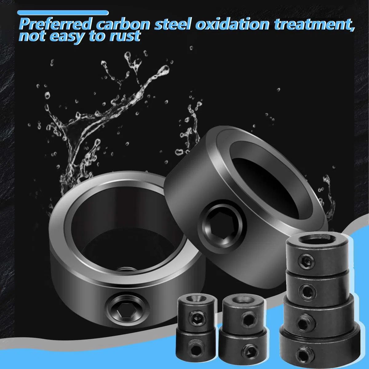 16 Pezzi Stop di Profondità Trapano WISIRENT, 2*3/4/5/6/8/10/12/16mm Nero Stop di Profondità Trapano con La Chiave Esagonale, Punte Profondità Anello Posizionatore Set di Trapano per Stop di Profondit