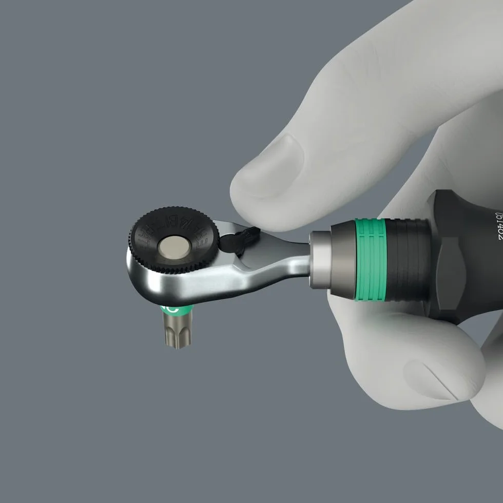 Wera 8011 Testa del cricchetto Zyklop Mini 4, 1/4", 1/4" x 50 mm