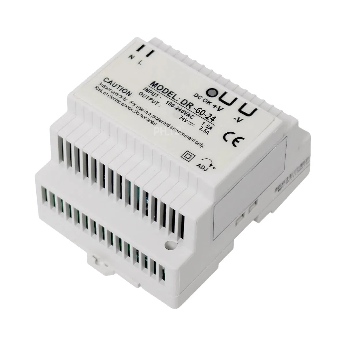 Uscita trasformatore su guida DIN 24 V/2,5 A per videocitofono collegato a 2 fili, ingresso alimentazione 100-240 V CA 50/60 Hz per video campanelli