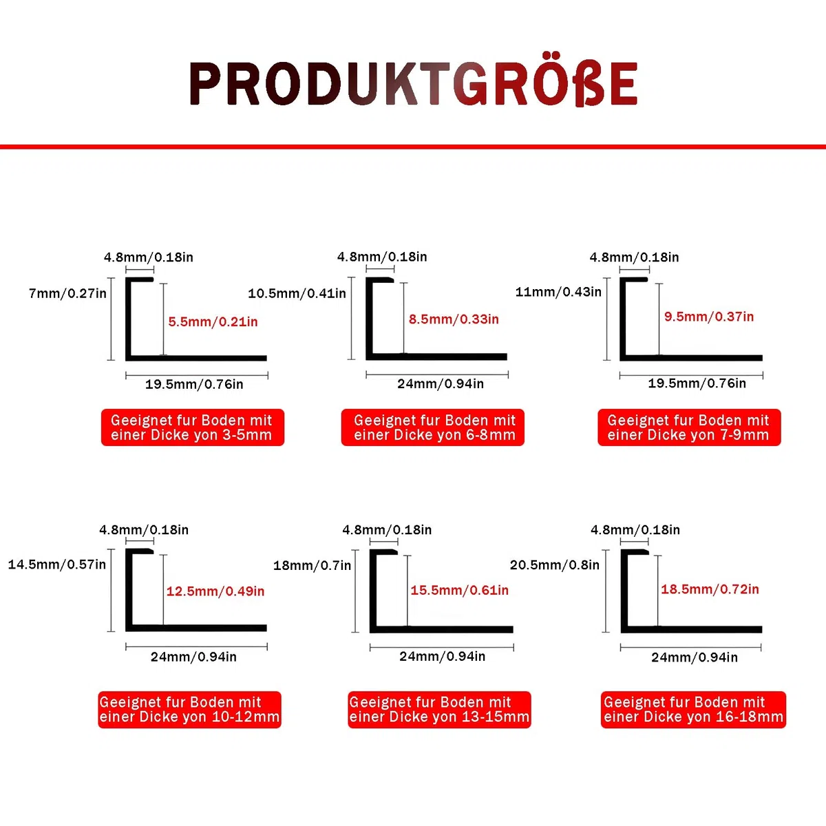 Set Di 2 Profili Terminali Per Scale Pieghevoli Da 135cm - Profilo Di Transizione C In Alluminio Anodizzato Per Sicurezza, Antiscivolo, Resistenza E Stile Per Interni Ed Esterni(Weiß,Hoch: 5.5