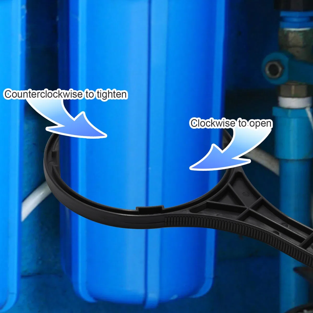 Lyreh Chiave Resistente per Filtro Acqua Big Blue, 15,9 cm Diametro Interno Apri per Sistemi di Filtrazione Domestica 4,5"x10" o 4,5"x20"